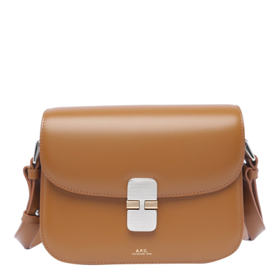 Shop Apc A.p.c. Grace Small Shoulder Bag In Brown