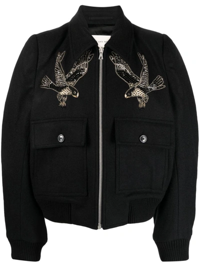 Shop Dries Van Noten 00240-vordelli Emb 7227 M.w.jacket Clothing In Black