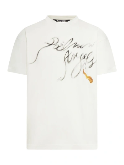 Shop Palm Angels T-shirts In White