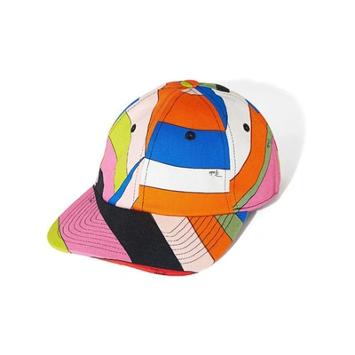 Shop Pucci Caps In Blue/pink