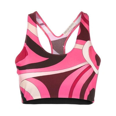 Shop Pucci Tops In Pink/red