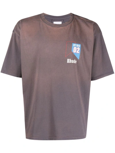 Shop Rhude 02 T-shirt Clothing In Grey