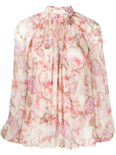 Shop Zimmermann Blouse Clothing In Pink & Purple