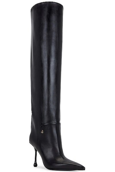 Jimmy Choo Cycas 95 Lambskin Knee-high Boots In Black