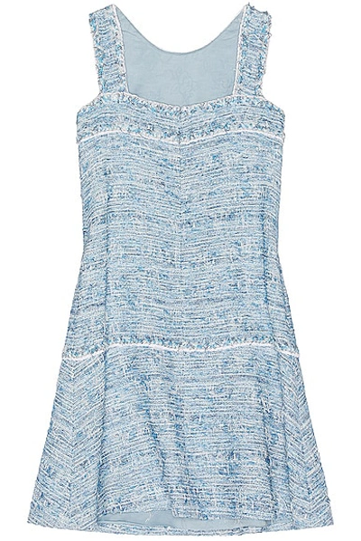 Pre-owned Chanel Tweed Dress In Blue