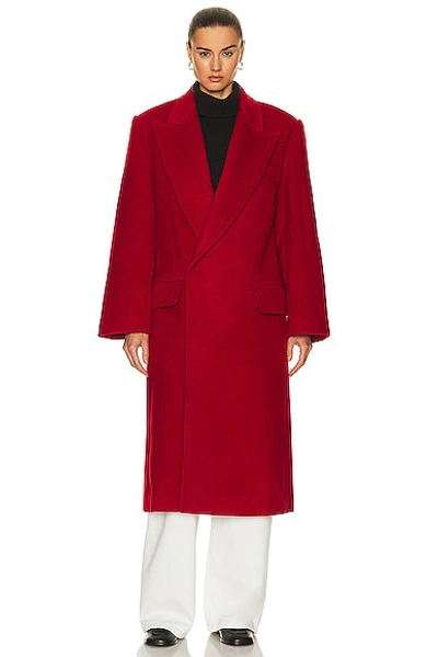 Grlfrnd Bronte Oversized Coat In Deep Red