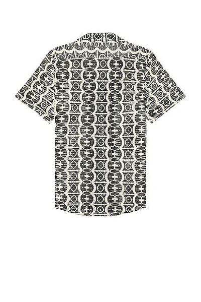 Oas Hypnotise Cuba Cotton Terry Relaxed Fit Button Down Shirt In Black