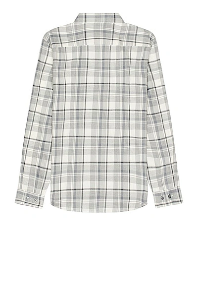 Shop Theory Irving Medium Plaid Woven Shirt In Ivory Multi