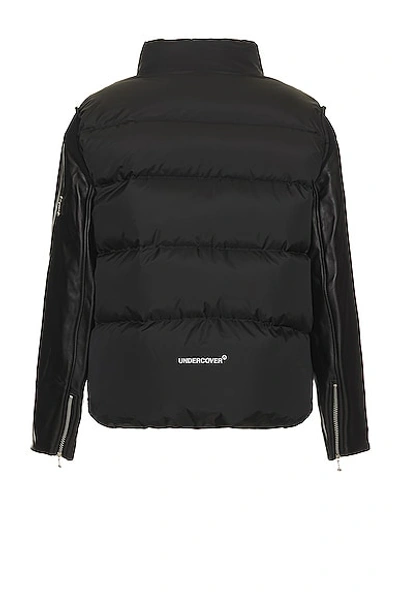Undercover Leather Sleeve Puffer Blouson In Black