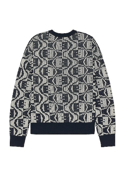 Shop Acne Studios Argyle Sweater In Navy & Oatmeal Melange