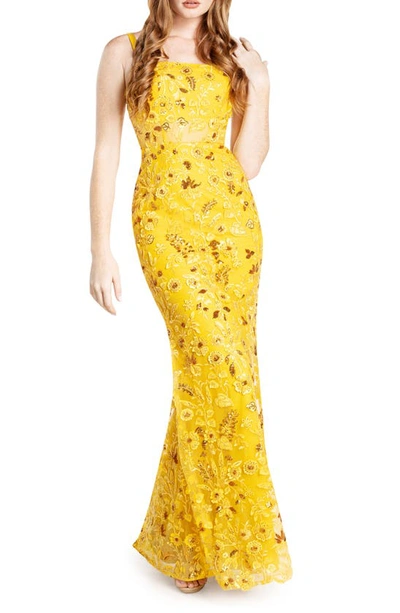 Shop Dress The Population Aria Maxi Dress In Light Amber Multi