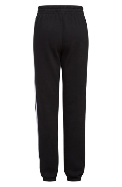 Shop Adidas Originals Kids' Essential 3-stripes Fleece Sweatpants In Black