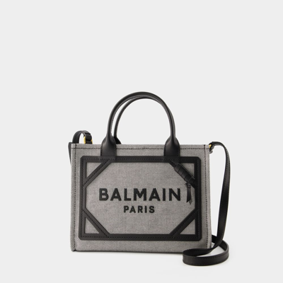 Shop Balmain B-army Small Shopper Bag -  - Canvas - Black