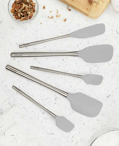 Shop Tovolo 5-pc. Flex-core Stainless-steel Handle Spatula Set In Gray