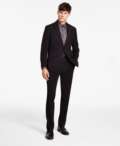 Shop Kenneth Cole Reaction Men's Slim-fit Ready Flex Stretch Fall Suits In Navy  Red