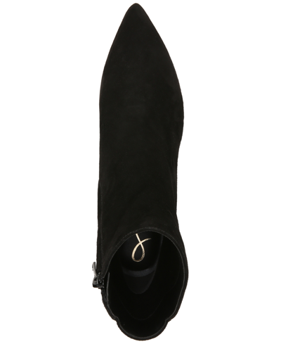 Shop Sam Edelman Women's Usha Pointed-toe Dress Booties In Black Leather