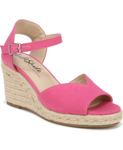 Shop Lifestride Women's Tess Espadrille Wedge Sandals In French Pink Fabric