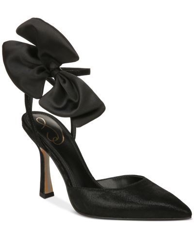 Shop Sam Edelman Women's Halie Pointed-toe Bow Pumps In Black