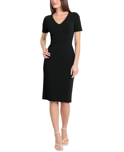Shop Maggy London Women's Short-sleeve Sheath Dress In Black