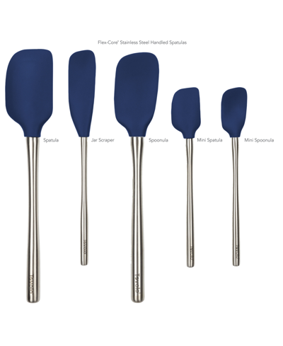 Tovolo 5-pc. Flex-core Stainless Steel-handle Spatula Set In Deep Indigo