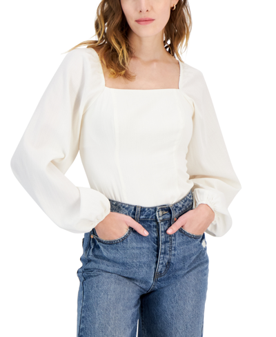 Shop And Now This Women's Puff-sleeve Bodysuit, Created For Macy's In Calla Lily