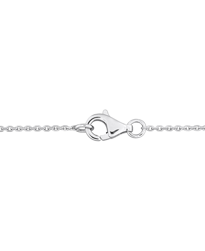 Macy's Black Diamond Oval Bezel 17" Pendant Necklace (2 Ct. T.w.) In 14k White Gold In White Gold