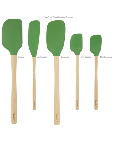 Shop Tovolo 5-pc. Flex-core Wood-handled Kitchen Spatula Set In Pesto