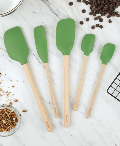 Shop Tovolo 5-pc. Flex-core Wood-handled Kitchen Spatula Set In Pesto