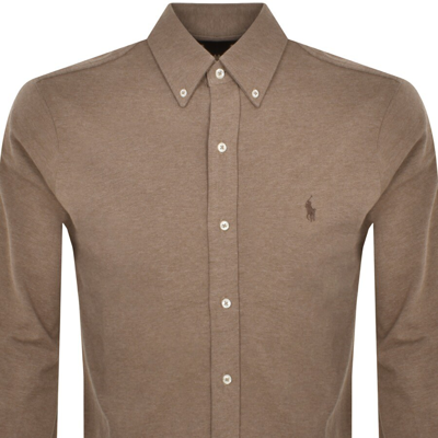 Shop Ralph Lauren Long Sleeve Shirt Brown