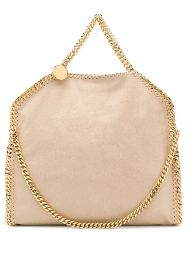 Shop Stella Mccartney Falabella 3-chain Bag In Neutrals