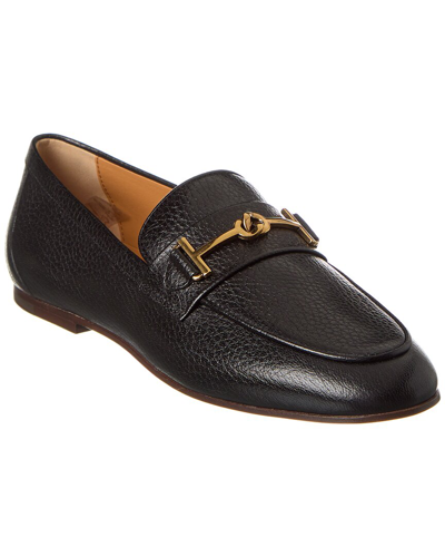 Shop Tod's Double T Leather Loafer In Black