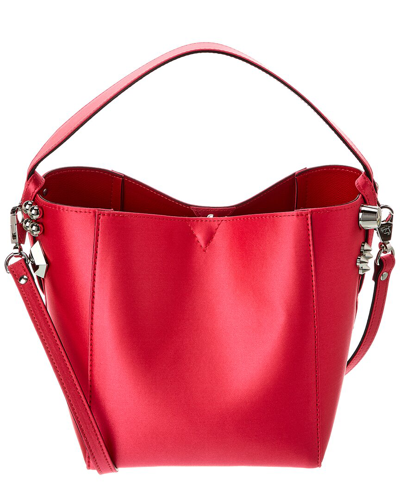Shop Christian Louboutin Cabachic Mini Satin Bucket Bag In Red