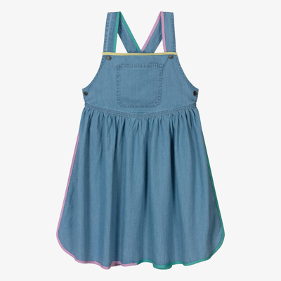 Shop Stella Mccartney Kids Teen Girls Blue Cotton Chambray Dress