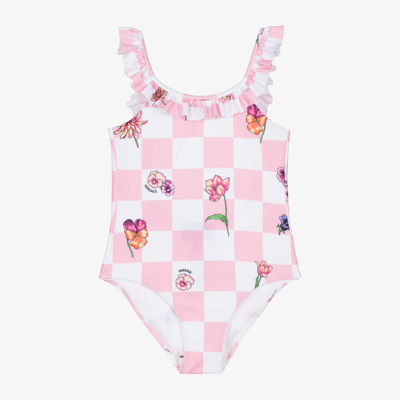 Shop Versace Girls Pink & White Blossom Swimsuit