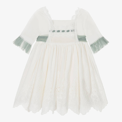Shop Abuela Tata Girls Ivory Embroidered Cotton Dress