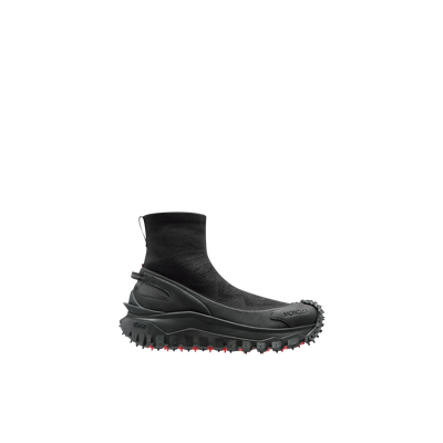 Moncler Trailgrip Stretch Knit High-top Sneakers In Black