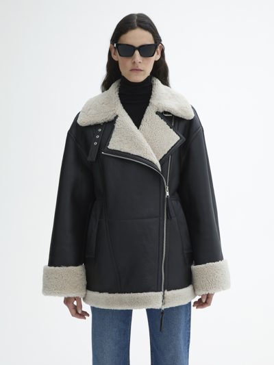 House Of Dagmar Shearling Jacket In Black