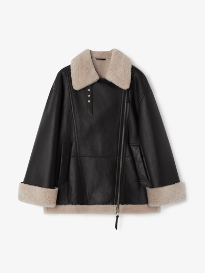 House Of Dagmar Shearling Jacket In Black