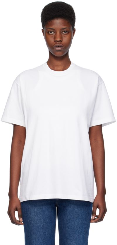 Shop Totême Off-white Straight T-shirt In 110 Off-white