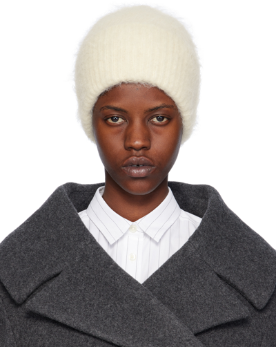 Shop Totême Off-white Alpaca Knit Beanie In 184 Macadamia