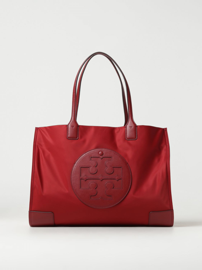 Shop Tory Burch Ella Bag In Nylon And Leather In Brick Red