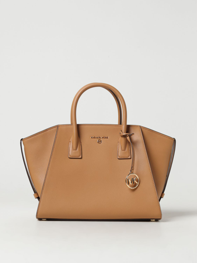 Shop Michael Kors Avril Micro Grained Leather Bag In Brown