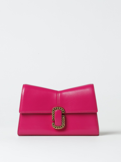 Shop Marc Jacobs The St. Marc Bag Clutch In Coated Leather In Pink