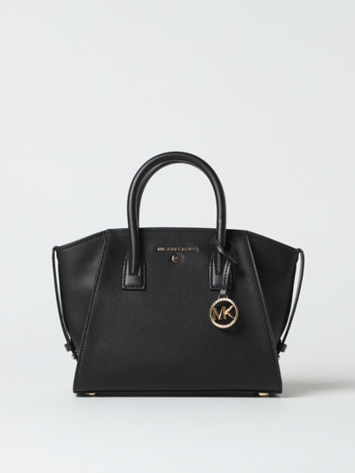Shop Michael Kors Avril Grained Leather Bag In Black
