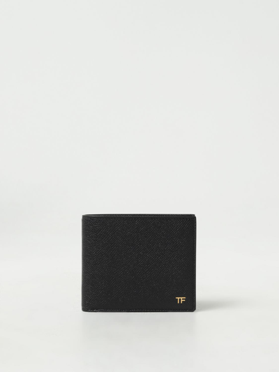 Tom Ford Tf Bi-fold Leather Wallet In Schwarz