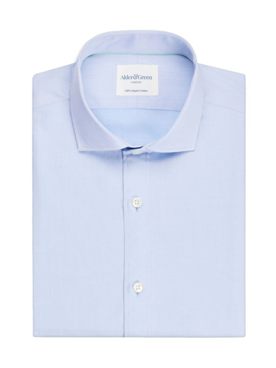 Shop Alder & Green Men's Cotton Slim-fit Dress Shirt In Sky Blue