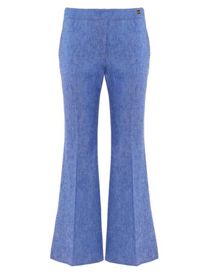 Shop Callas Milano Women's Sofia Stretch Denim Cropped Flare-leg Jeans In Pale Blue