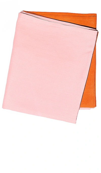 Shop Fazeek Half Half Tablecloth In Pink & Terracotta