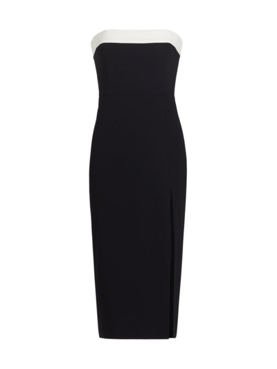 Shop Amanda Uprichard Women's Keller Strapless Midi-dress In Black Ivory