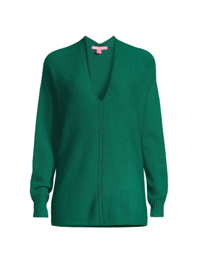 Shop Lilly Pulitzer Women's Sevie V-neck Sweater In Evergreen